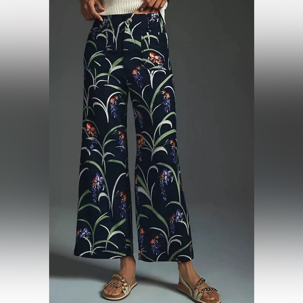 Maeve The Collette Floral Wide-Leg Cropped Pants Women's Size 25